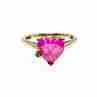 Sky Jewelry Золотое кольцо с розовым топазом и бриллиантом  Сердце