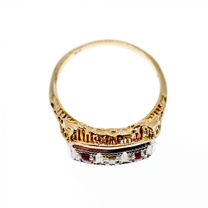 Sky Jewelry Золотое кольцо с рубинами и бриллиантом