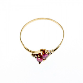 Sky Jewelry Золотое кольцо с рубинами и бриллиантами  Мечта