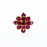 Sky Jewelry Золотое кольцо с рубинами   Рубиновые цветы