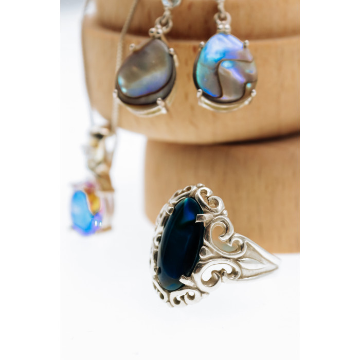 Sky Jewelry Серебряное кольцо с камнем Гелиотис