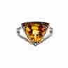 Sky Jewelry Серебряное кольцо с камнями гелиодор и гессонит