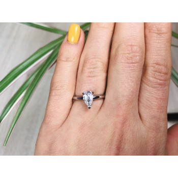 Sky Jewelry Серебряное кольцо с камнем Гошенит (берилл)