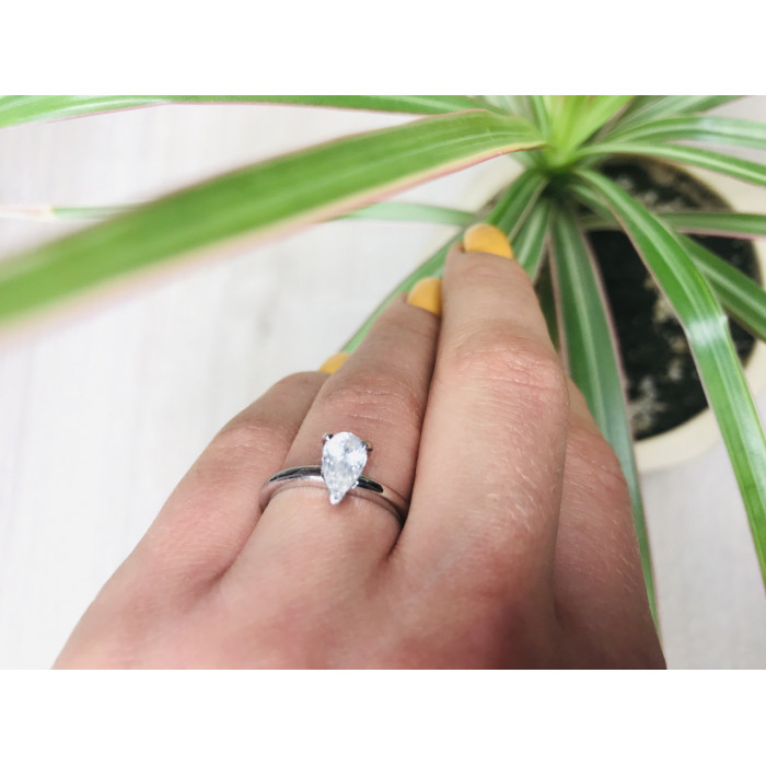 Sky Jewelry Серебряное кольцо с камнем Гошенит (берилл)