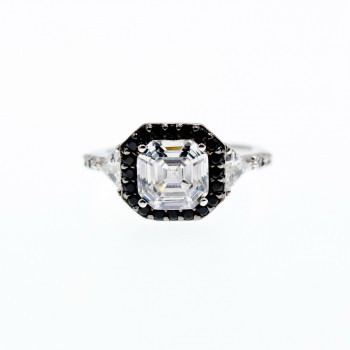 Sky Jewelry Серебряное кольцо с фианитами  Настроение