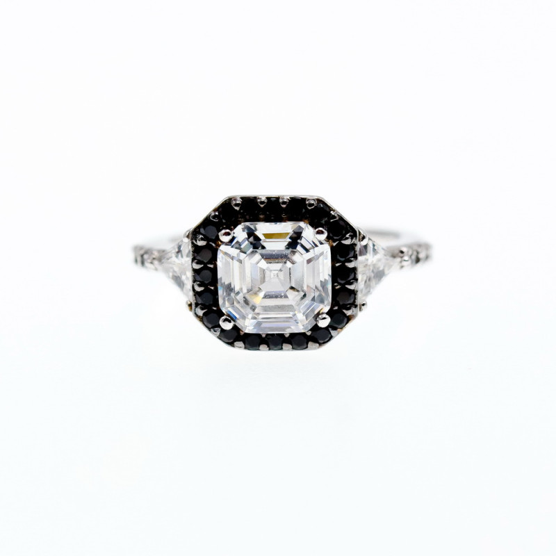 Sky Jewelry Серебряное кольцо с фианитами  Настроение