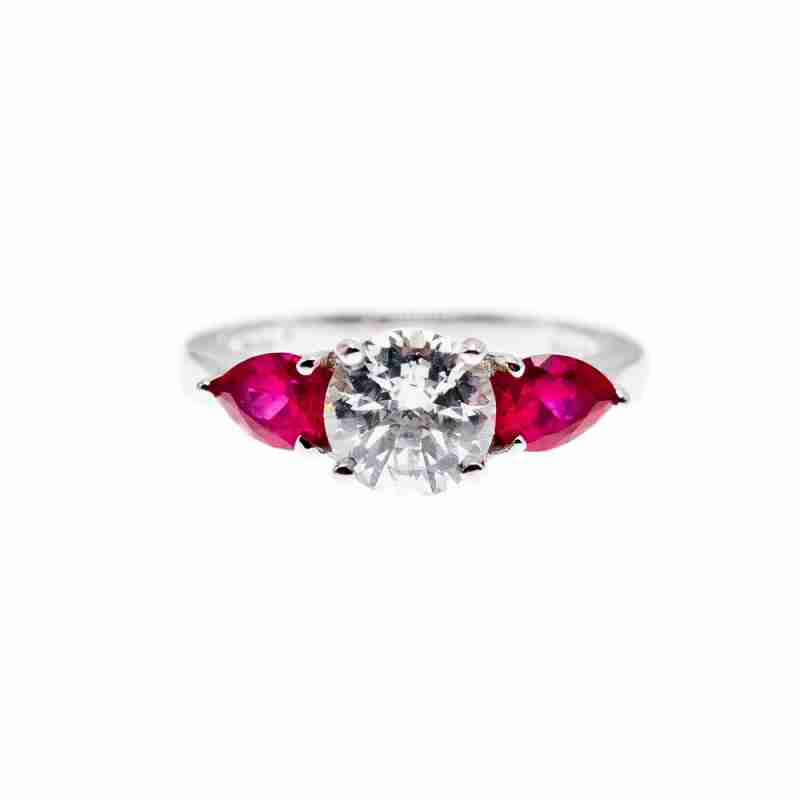 Sky Jewelry Серебряное кольцо с фианитом и розовым топазом