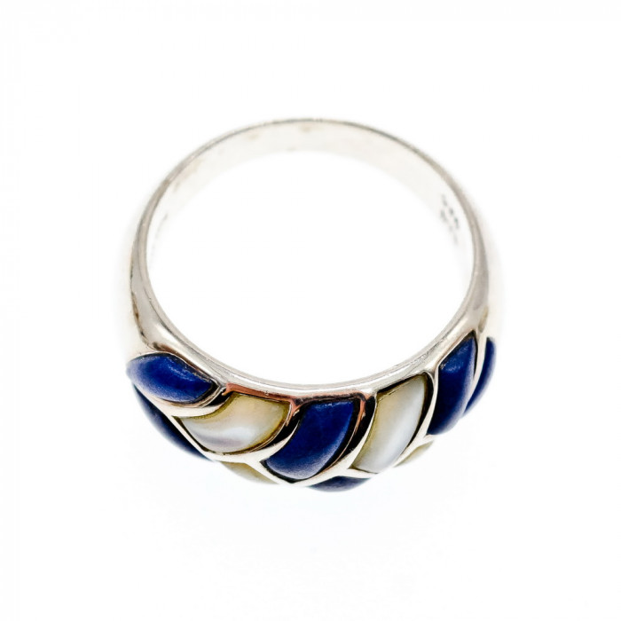 Sky Jewelry Серебряное кольцо с перламутром и содалитом