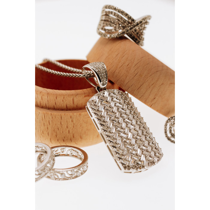 Sky Jewelry Серебряное кольцо с фианитами  Желание