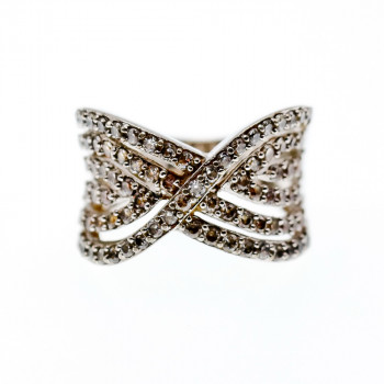 Sky Jewelry Серебряное кольцо с фианитами  Желание