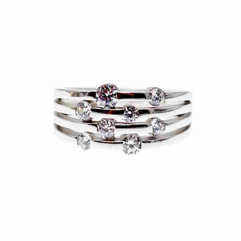 Sky Jewelry Серебряное кольцо с фианитами  Праздник