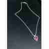 Sky Jewelry Серебряная Цепочка с кулоном камень розовый сапфир