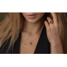 Sky Jewelry Серебряная Цепочка с кулоном камень розовый сапфир