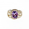 Sky Jewelry Серебряное кольцо с аметистом  Ажур