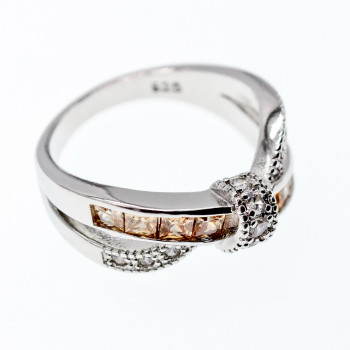 Sky Jewelry Серебряное кольцо с фианитами   Осень