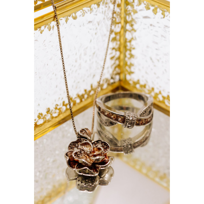 Sky Jewelry Серебряное кольцо с фианитами   Осень