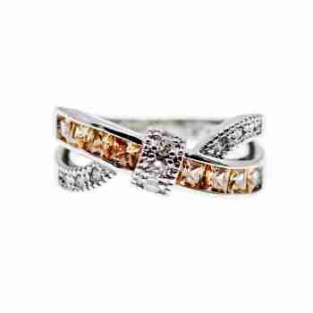 Sky Jewelry Серебряное кольцо с фианитами   Осень
