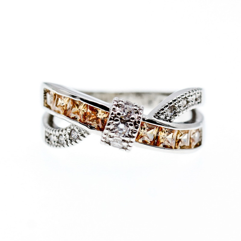 Sky Jewelry Серебряное кольцо с фианитами   Осень