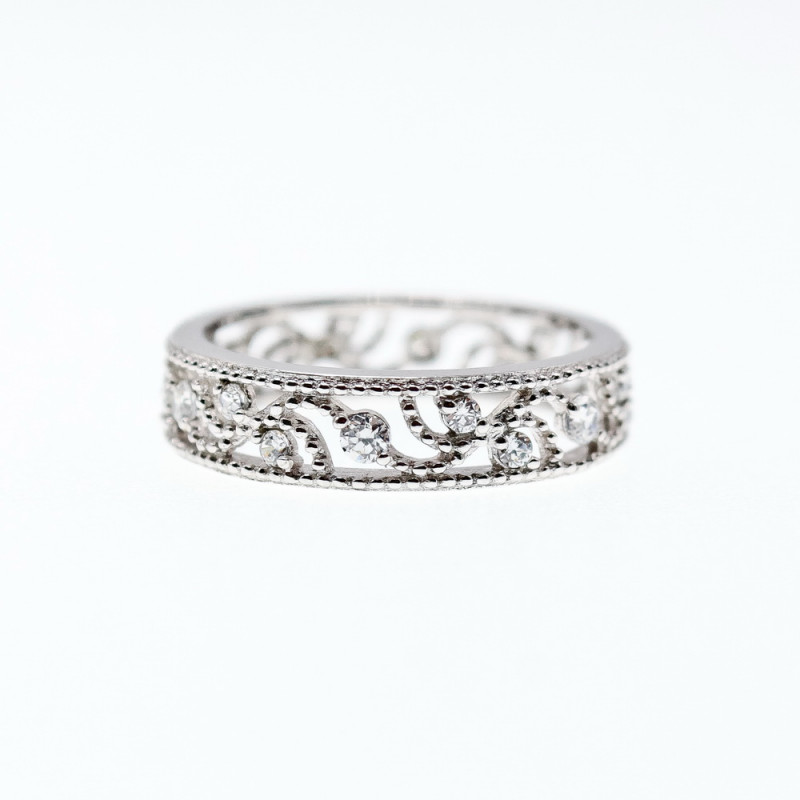 Sky Jewelry Серебряное кольцо с фианитами  Настроение