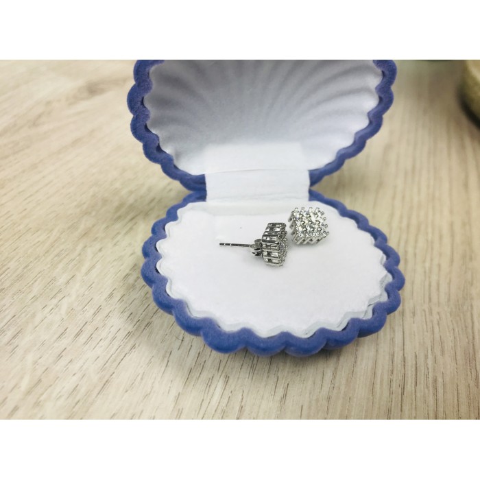 Sky Jewelry Серебряные серьги-гвоздики с камнями Гошенит