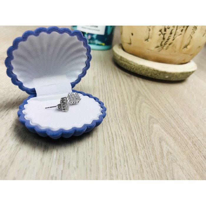 Sky Jewelry Серебряные серьги-гвоздики с камнями Гошенит