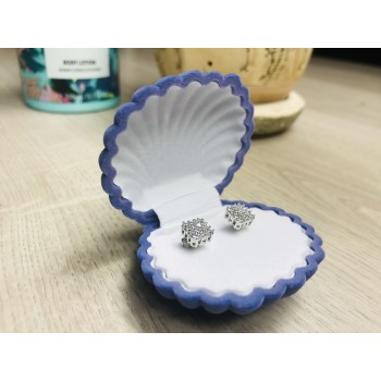 Sky Jewelry Серебряные серьги-гвоздики с камнями Гошенит