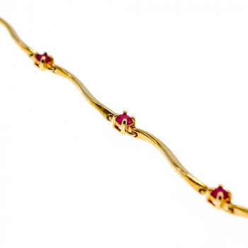 Sky Jewelry Серебряный браслет в позолоте с рубинами