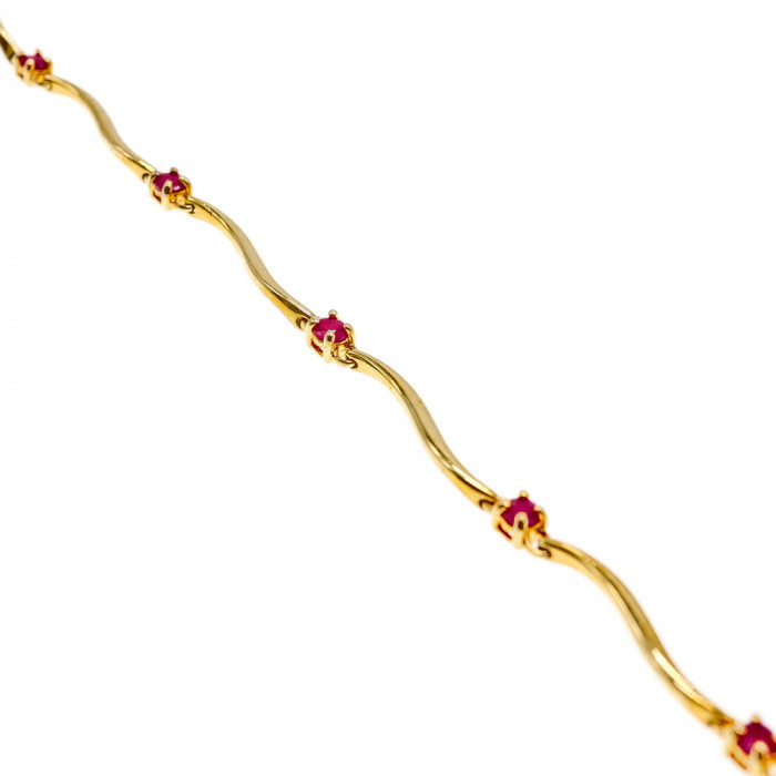 Sky Jewelry Серебряный браслет в позолоте с рубинами