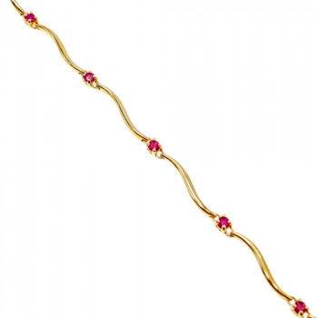 Sky Jewelry Серебряный браслет в позолоте с рубинами