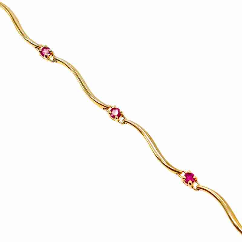 Sky Jewelry Серебряный браслет в позолоте с рубинами