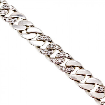 Sky Jewelry Мужской серебряный браслет с бриллиантами