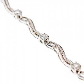 Sky Jewelry Серебряный браслет с белыми сапфирами