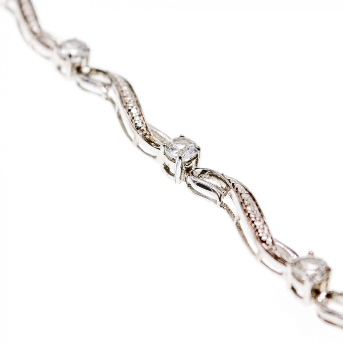 Sky Jewelry Серебряный браслет с белыми сапфирами