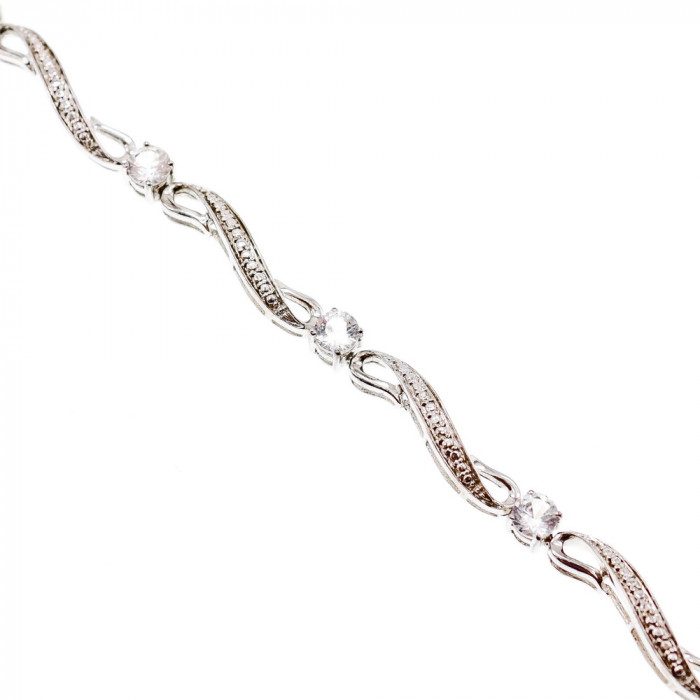 Sky Jewelry Серебряный браслет с белыми сапфирами