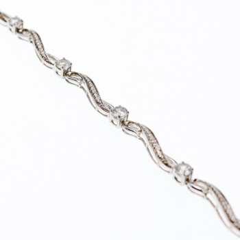 Sky Jewelry Серебряный браслет с белыми сапфирами