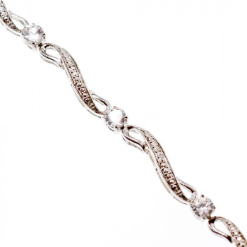 Sky Jewelry Серебряный браслет с белыми сапфирами