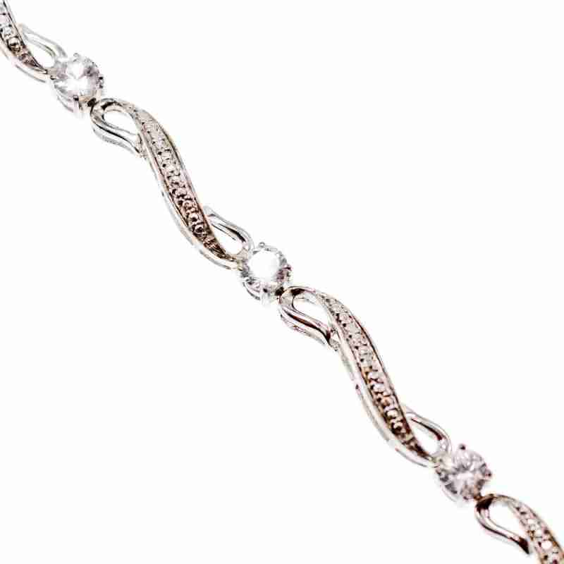 Sky Jewelry Серебряный браслет с белыми сапфирами