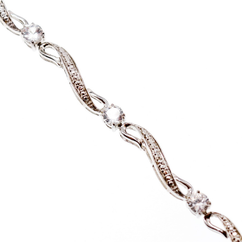 Sky Jewelry Серебряный браслет с белыми сапфирами
