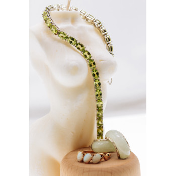 Sky Jewelry Серебряный браслет с хризолитом  Настроение