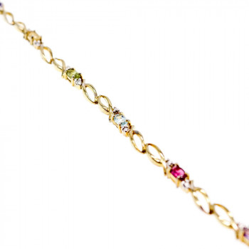 Sky Jewelry Серебряный браслет в позолоте с натуральными камнями  Настроение