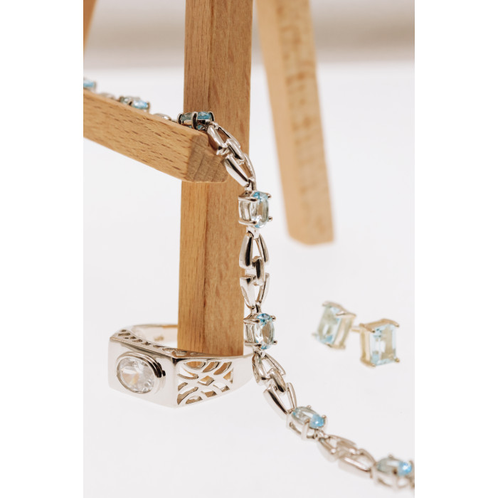 Sky Jewelry Серебряный браслет с топазами  Мечта