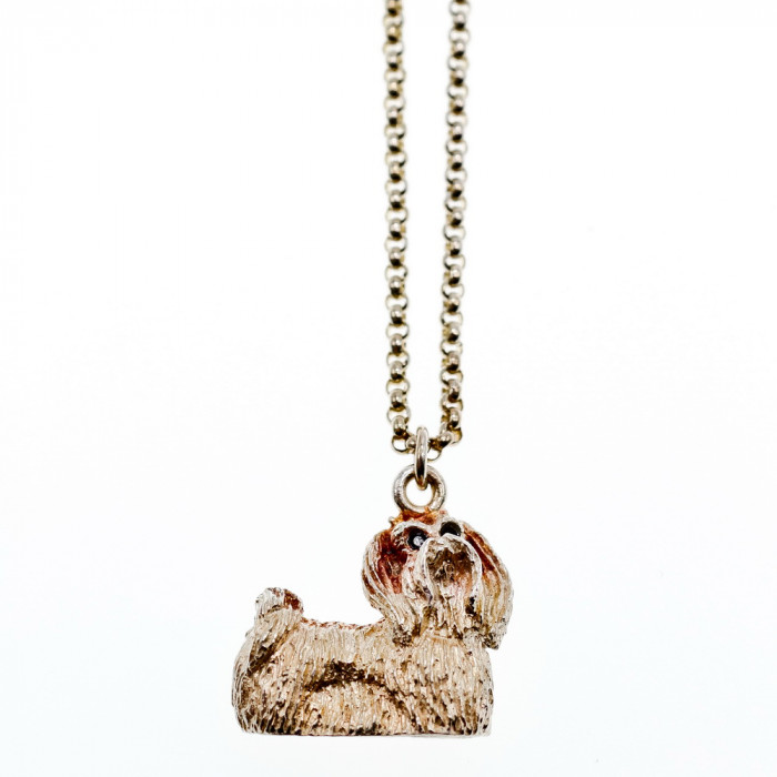 Sky Jewelry Серебряная цепочка с кулоном со шпинелью  Собака