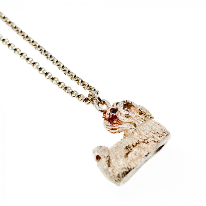 Sky Jewelry Серебряная цепочка с кулоном со шпинелью  Собака