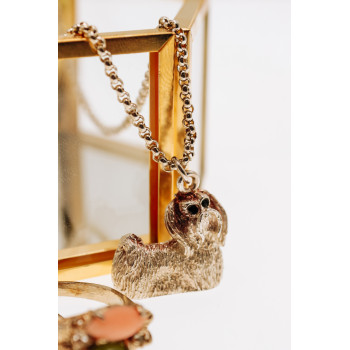 Sky Jewelry Серебряная цепочка с кулоном со шпинелью  Собака