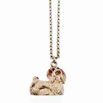 Sky Jewelry Серебряная цепочка с кулоном со шпинелью  Собака