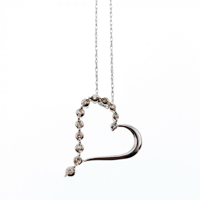 Sky Jewelry Золотая цепочка с кулоном с бриллиантами  Сердце