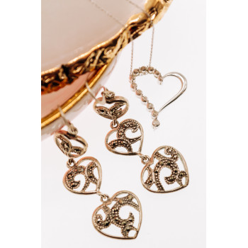 Sky Jewelry Золотая цепочка с кулоном с бриллиантами  Сердце