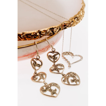 Sky Jewelry Золотая цепочка с кулоном с бриллиантами  Сердце