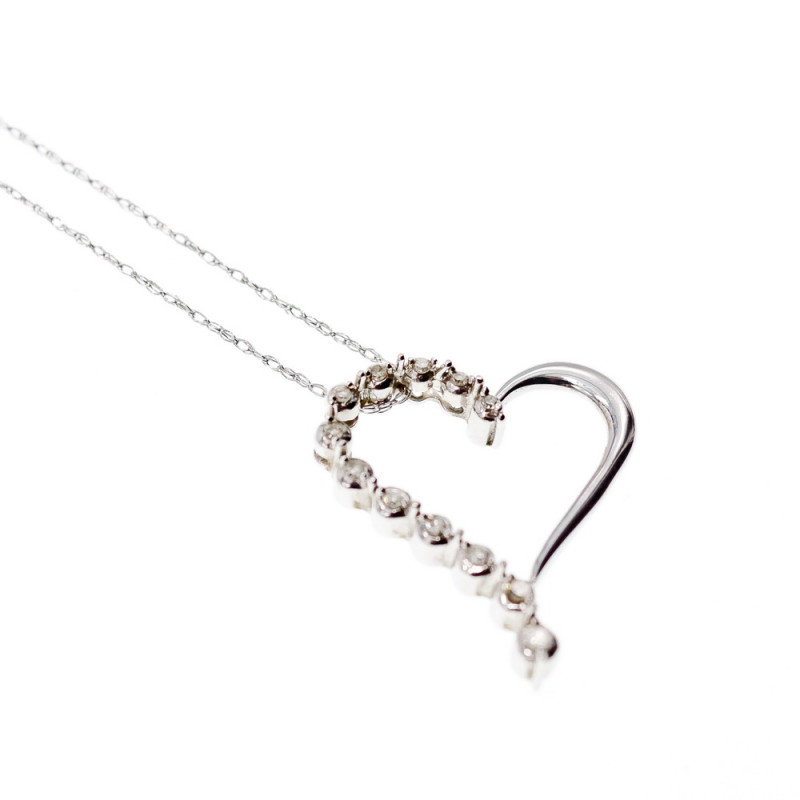 Sky Jewelry Золотая цепочка с кулоном с бриллиантами  Сердце