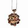 Sky Jewelry Серебряная цепочка с кулоном с белыми сапфирами  Цветы